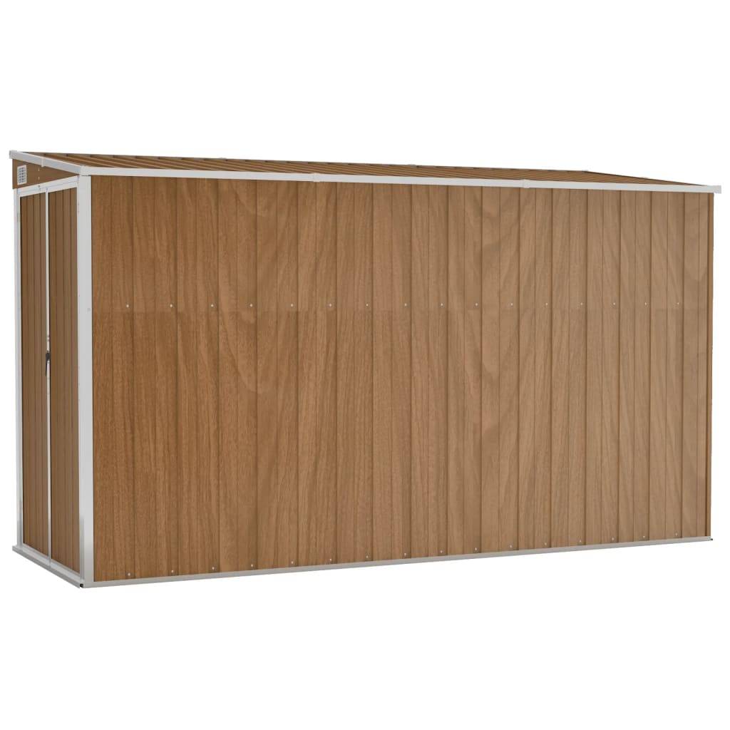 Abri de jardin 3.4m² - Cabane de jardin - Abri de stockage mural Marron 118x288x178 cm Acier galvanisé MAISON CHIC - Image 1