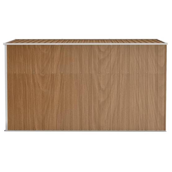 Abri de jardin 3.4m² - Cabane de jardin - Abri de stockage mural Marron 118x288x178 cm Acier galvanisé MAISON CHIC - Image 4