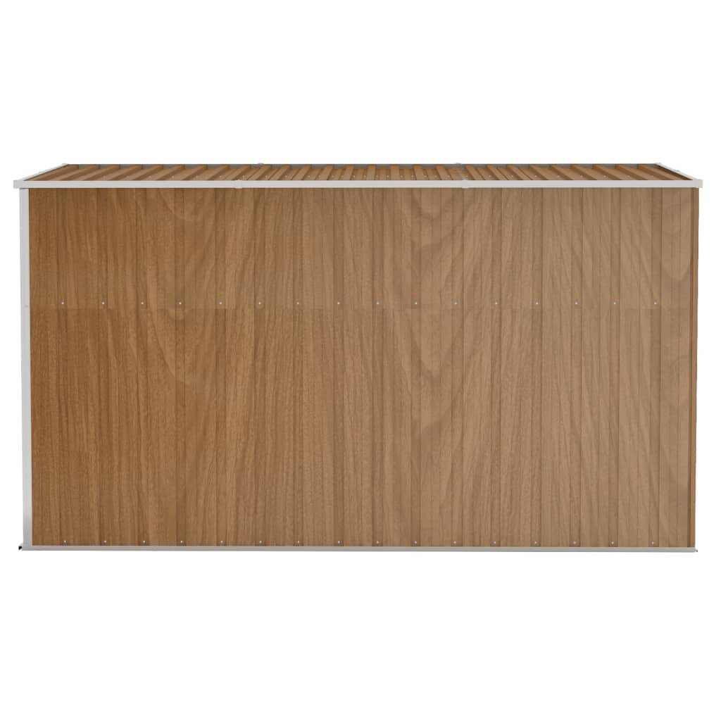 Abri de jardin 3.4m² - Cabane de jardin - Abri de stockage mural Marron 118x288x178 cm Acier galvanisé MAISON CHIC - Image 4