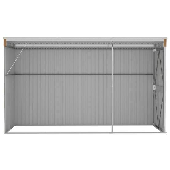 Abri de jardin 3.4m² - Cabane de jardin - Abri de stockage mural Marron 118x288x178 cm Acier galvanisé MAISON CHIC - Image 5