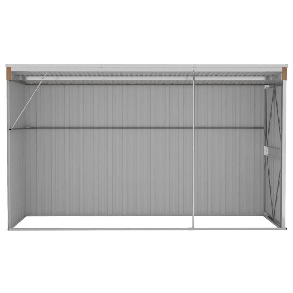 Abri de jardin 3.4m² - Cabane de jardin - Abri de stockage mural Marron 118x288x178 cm Acier galvanisé MAISON CHIC - Image 5