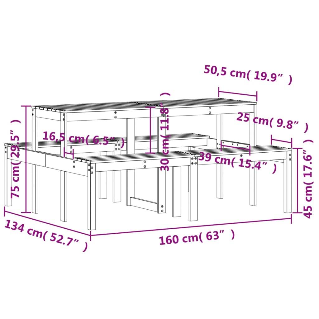 Table bois composite Horrin Brun 160 X 134 X 75 cm - P87211B - Image 9