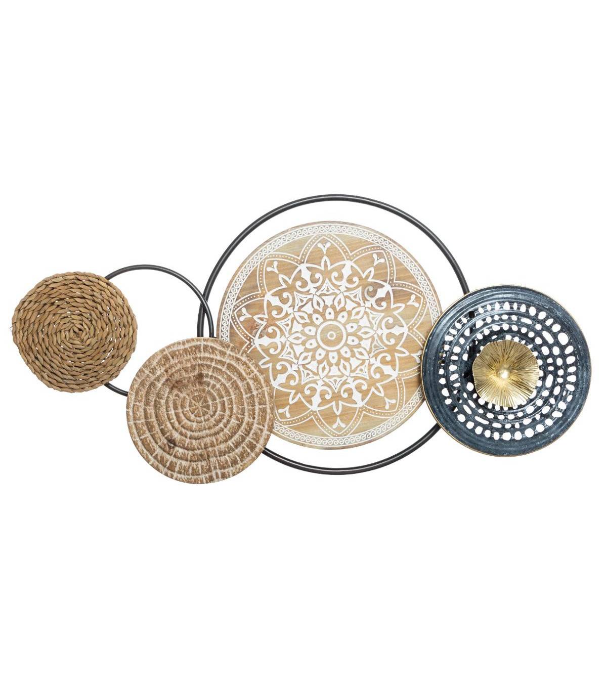 Décoration murale Circle en Métal et Bois 98 x 50 cm - Image 1