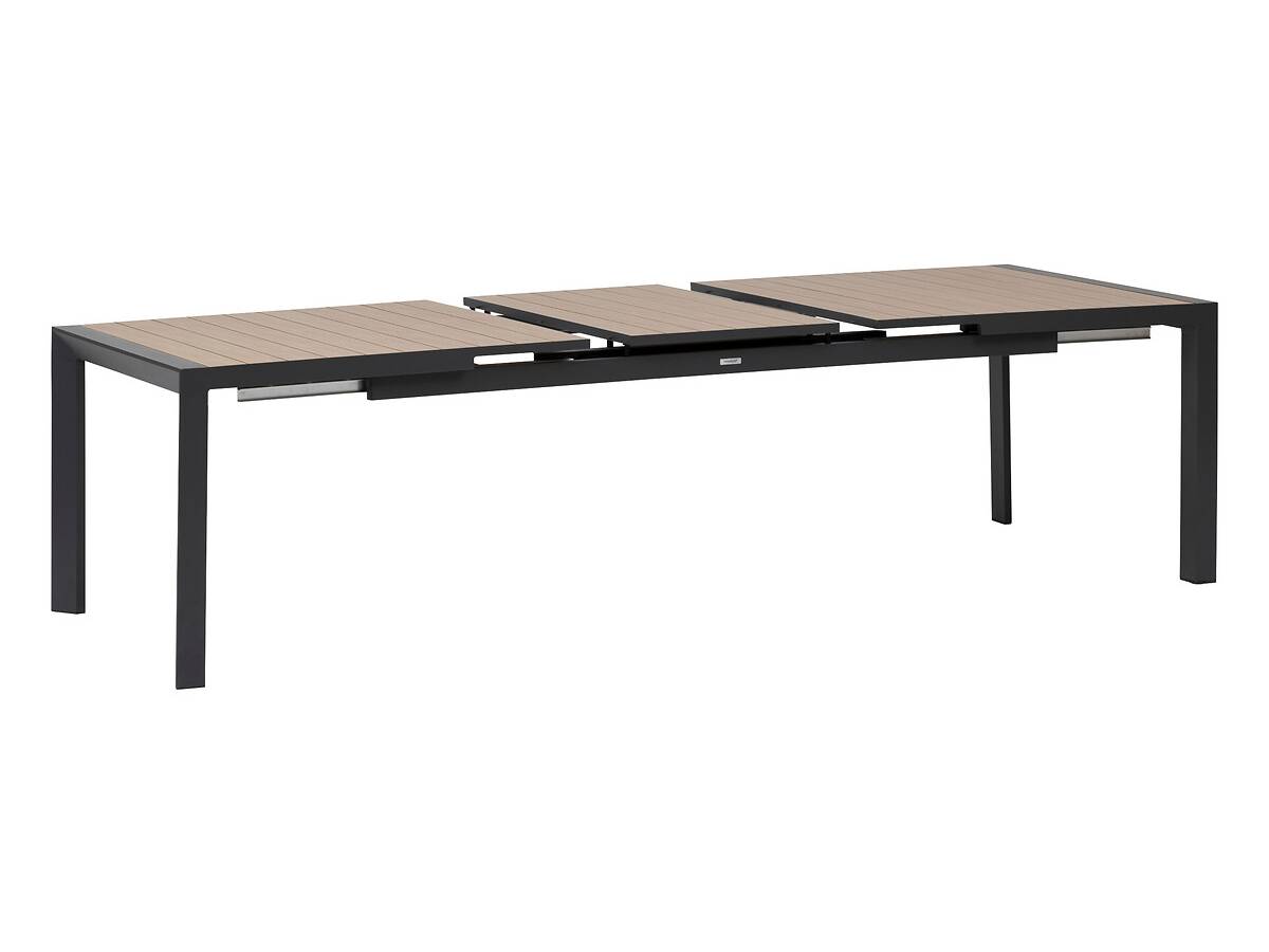 Hesperide - Table de jardin rectangulaire extensible en aluminium Evasion Honey/Graphite 10/12 places + 10 fauteuils Piazza - Hespéride - Image 1