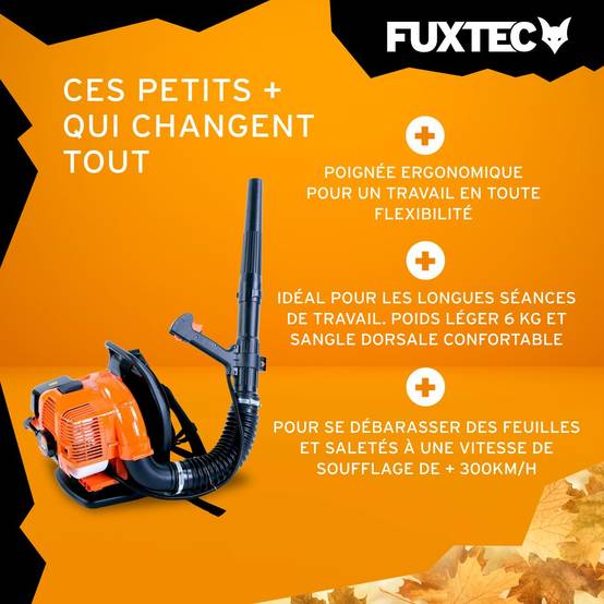 Souffleur thermique - FUXTEC FX-LB133T - à dos 900W 33cm3 300 km/h - Image 4