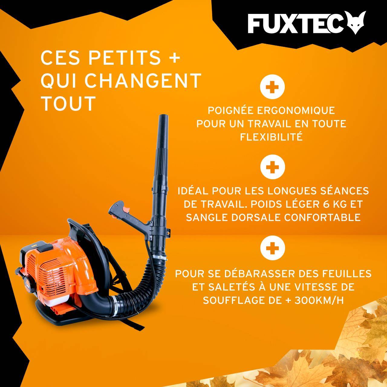 Souffleur thermique - FUXTEC FX-LB133T - à dos 900W 33cm3 300 km/h - Image 4