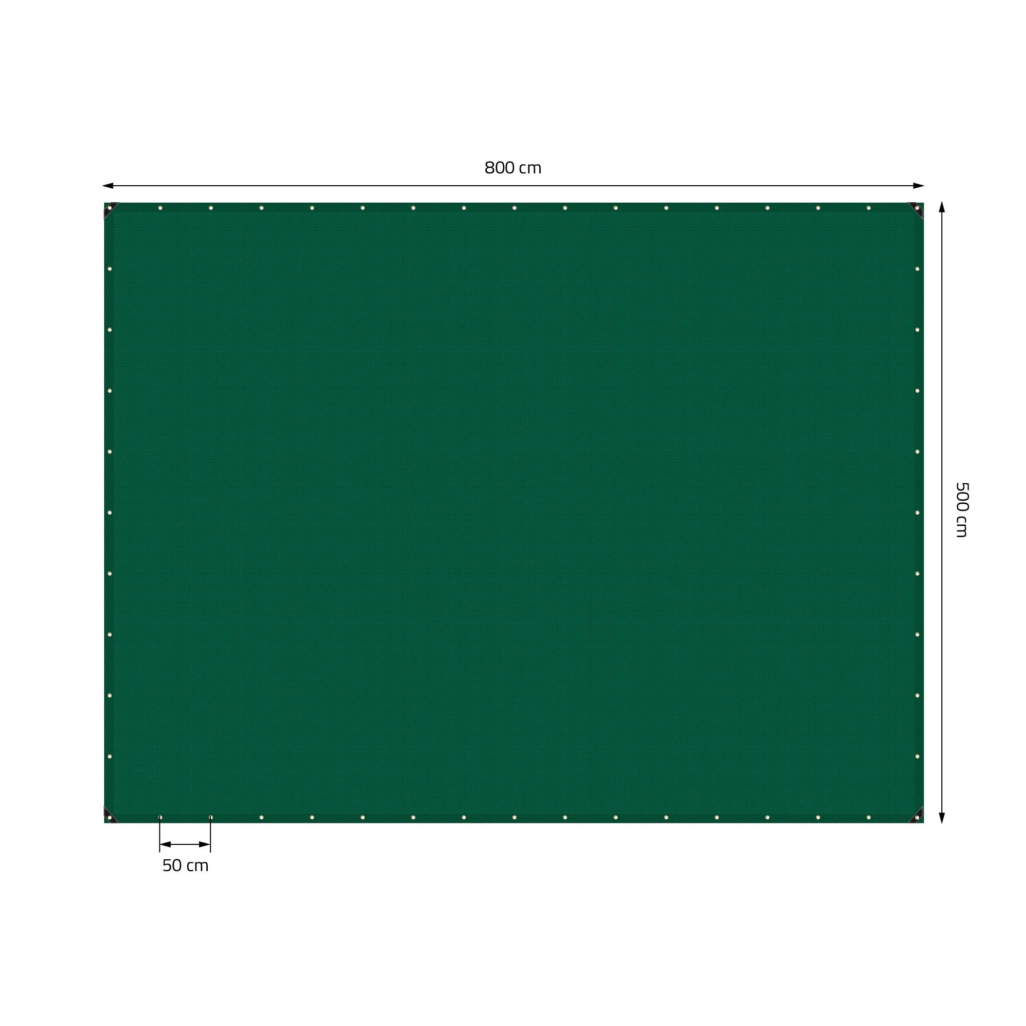 Ecd-Germany - Bâche de Protection Premium avec Œillets + 10 Crochets, 5x8m 40m², 650g/m², Vert, Tissu PVC, Indéchirable, Imperméable - Image 5