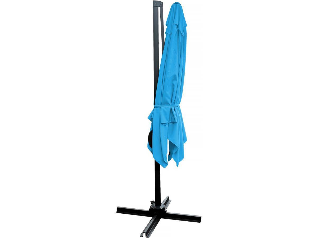 Habitat Et Jardin - Parasol Jardin Déporté "soleil" - Carré - 2.5 X 2.5 M - Bleu + Dalles à Lester Incluses -habitat Et Jardin - Image 4