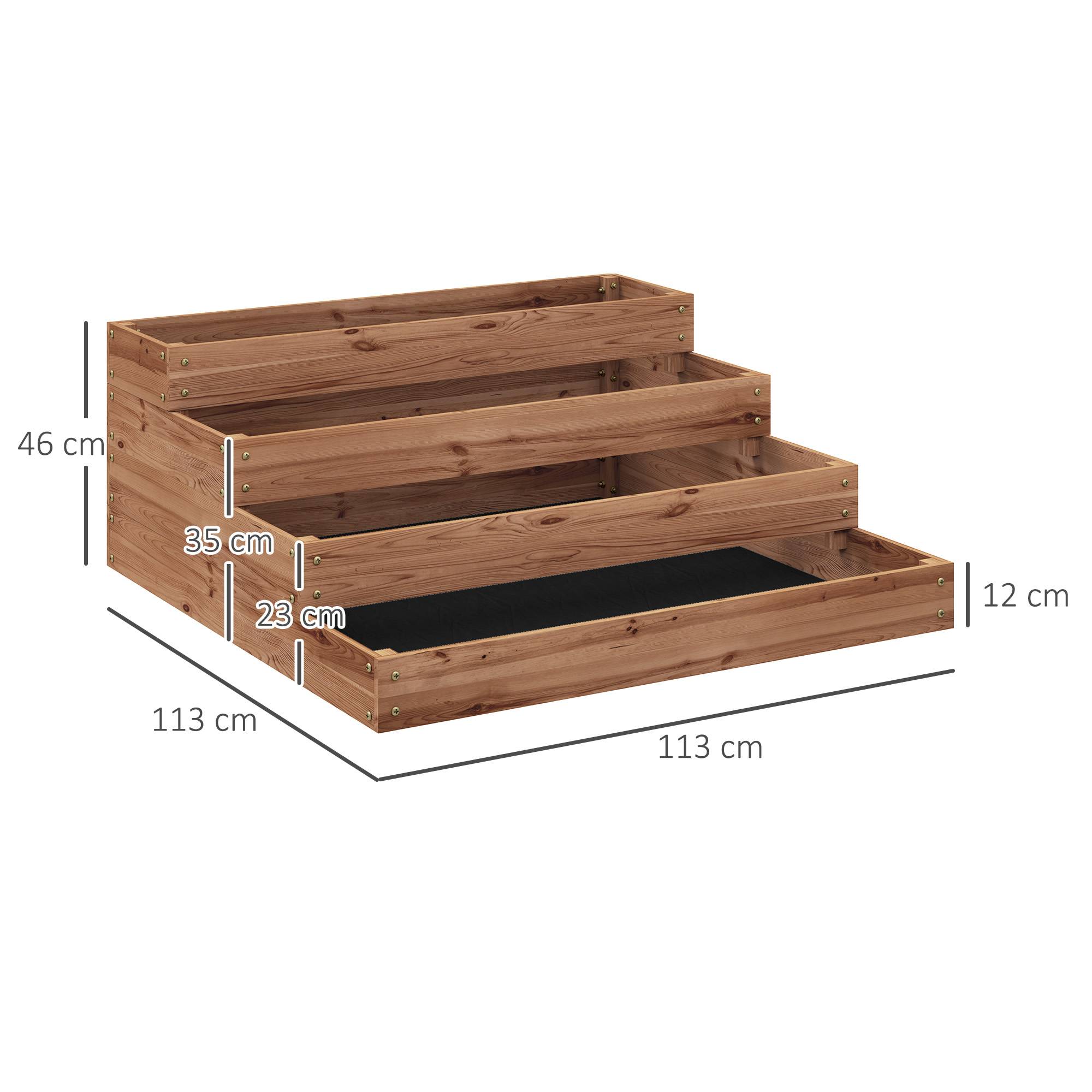 Sans Marque - Lit bébé surélevé 4 niveaux bois sapin fond ouvert 113x113x46 cm marron - Image 5