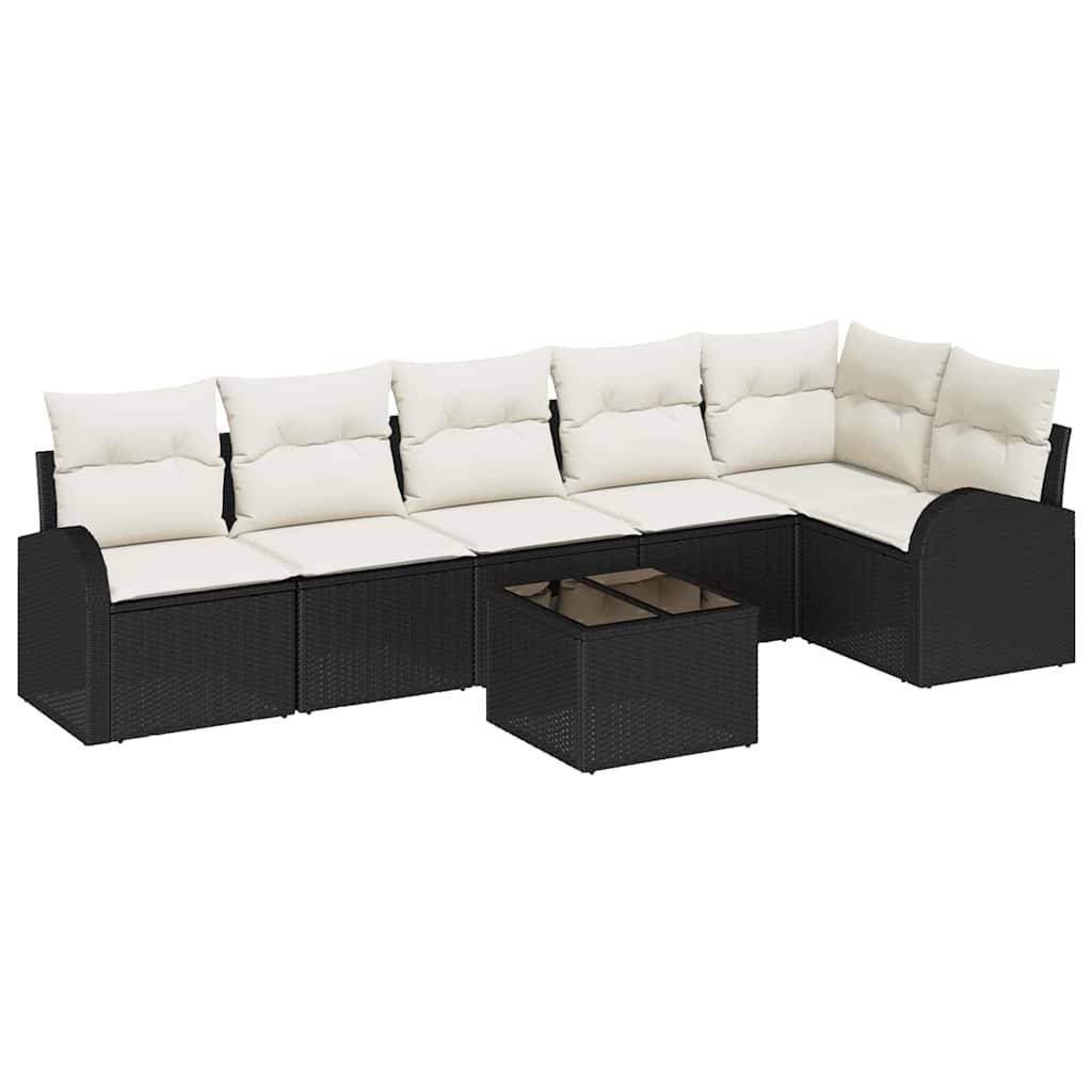 Salon de Jardin 6 Places en Poly Rotin Modulable avec Table Basse Noir – ComfortXL Outdoor Living - Image 2