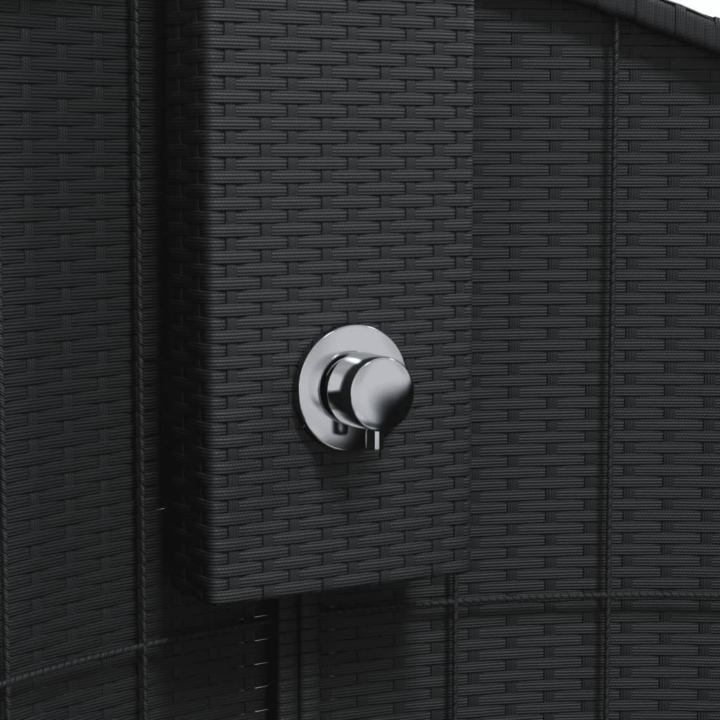 Douche d'extérieur - Douche de jardin noir 100x100x241,5 cm poly rotin bois acacia - Image 8