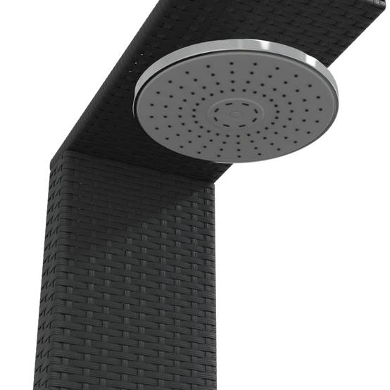 Douche d'extérieur - Douche de jardin noir 100x100x241,5 cm poly rotin bois acacia - Image 9