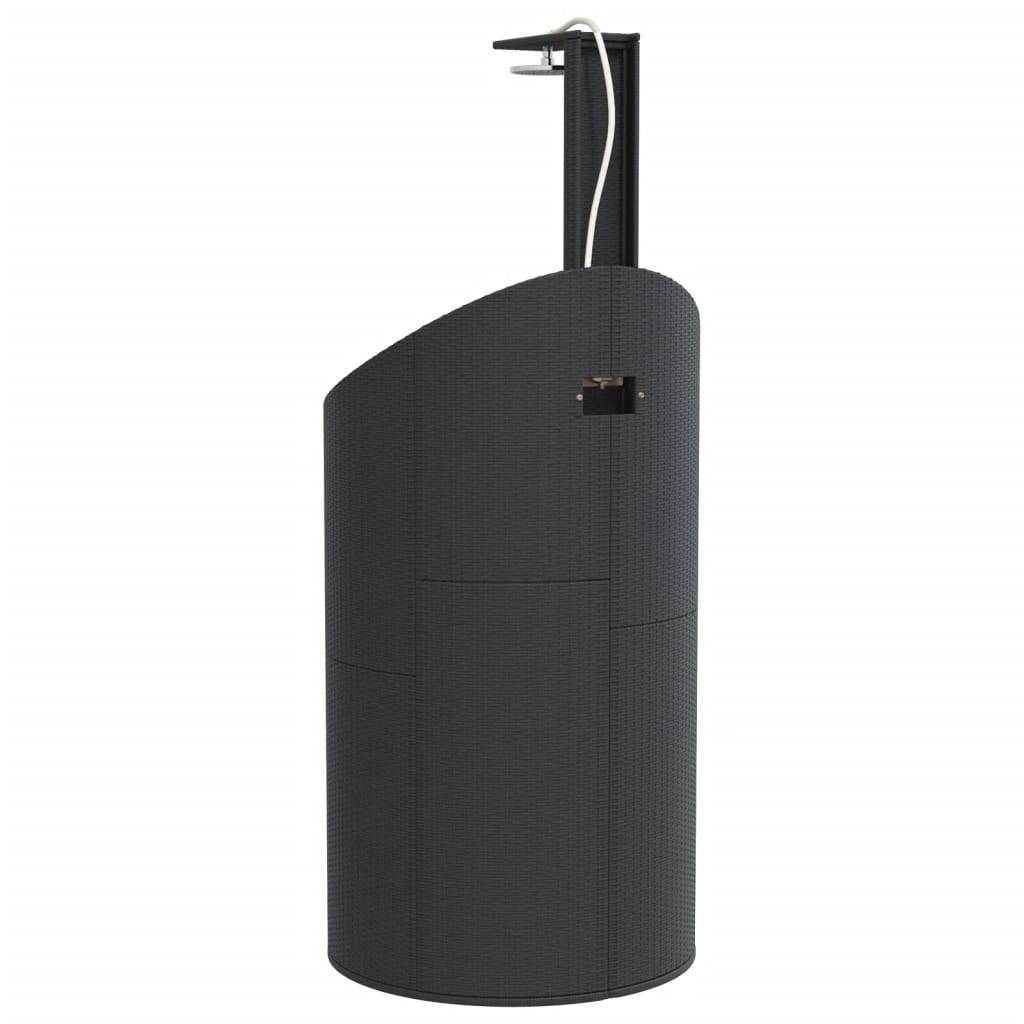 Douche d'extérieur - Douche de jardin noir 100x100x241,5 cm poly rotin bois acacia - Image 7
