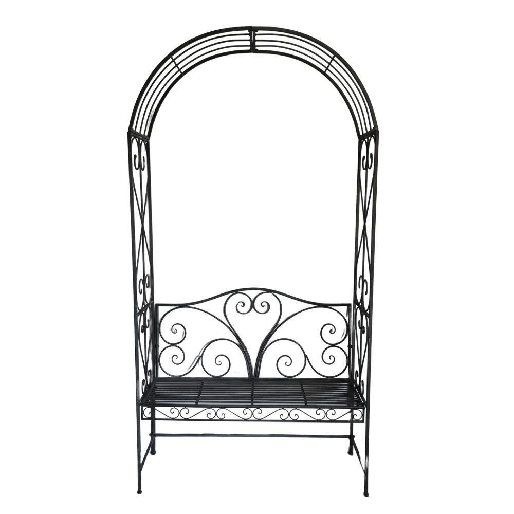 Chemin De Campagne - Banc de jardin ancien fauteuil arche fer gris 116 x 47 x 230 cm Chemin de campagne - Image 1