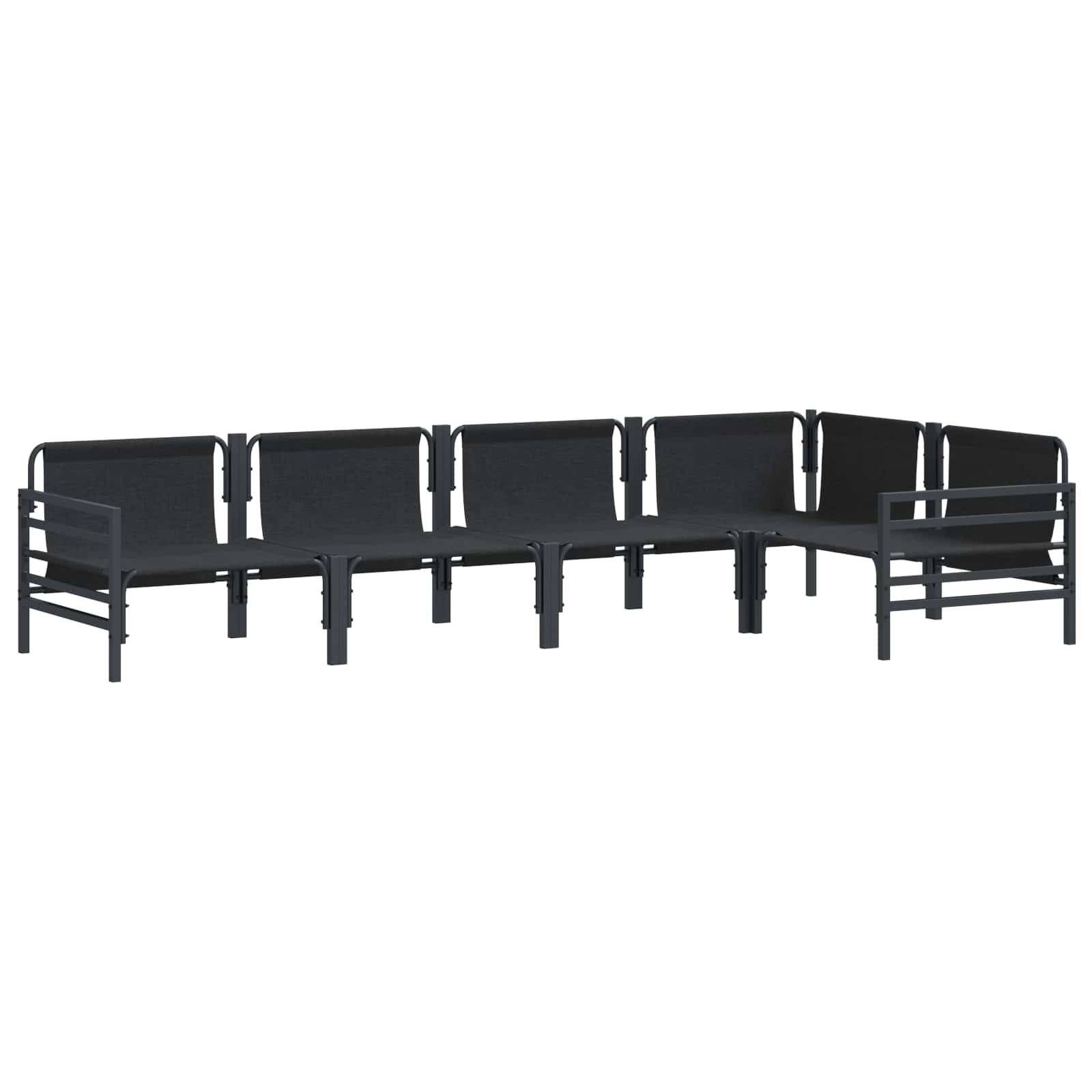 Vidaxl - Ensemble de canapé de jardin avec coussin 5 pcs Noir Acier vidaXL 3378988 - Image 9
