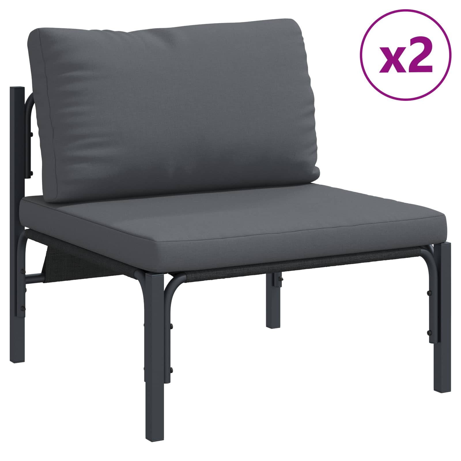 Vidaxl - Ensemble de canapé de jardin avec coussin 5 pcs Noir Acier vidaXL 3378988 - Image 5