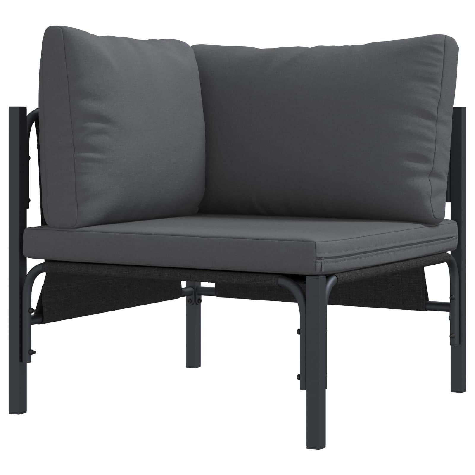 Vidaxl - Ensemble de canapé de jardin avec coussin 5 pcs Noir Acier vidaXL 3378988 - Image 8