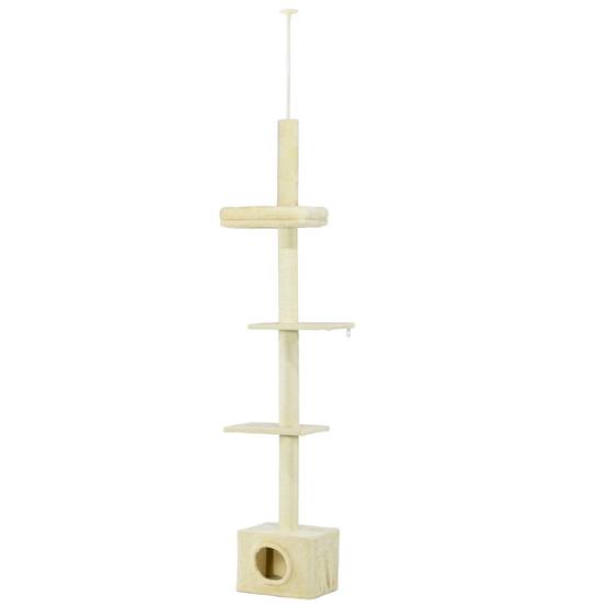 Arbre à chat plafond MDF et sisal naturel 40 x 31 x 270 cm - PANGIVO - Image 2