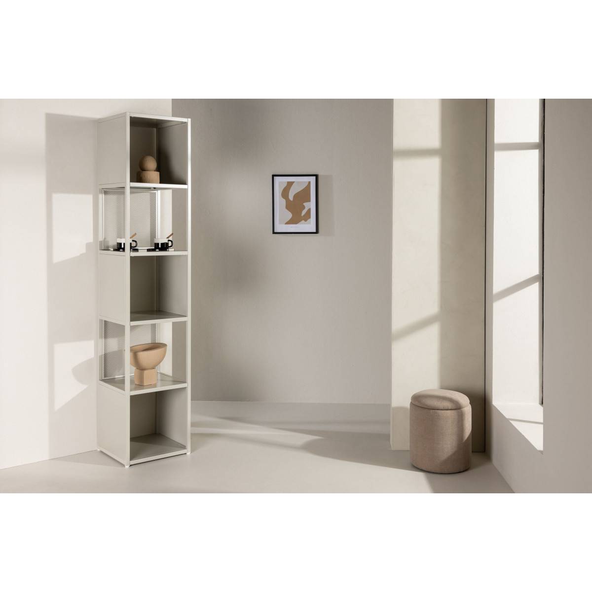 Étagère 5 Niveaux en Métal "Buenos Aires" 185cm Beige - Image 10