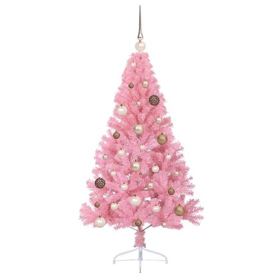 Vidaxl - Sapin de Noël artificiel pré-éclairé Rose 150 cm PVC vidaXL 3397061 - Image 5
