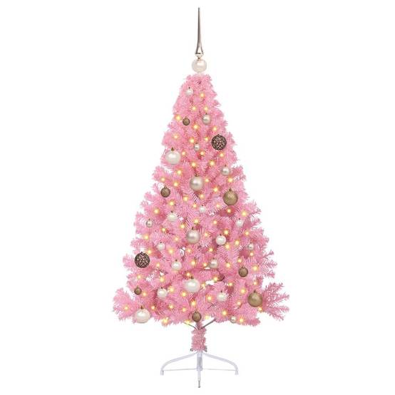 Vidaxl - Sapin de Noël artificiel pré-éclairé Rose 150 cm PVC vidaXL 3397061 - Image 4