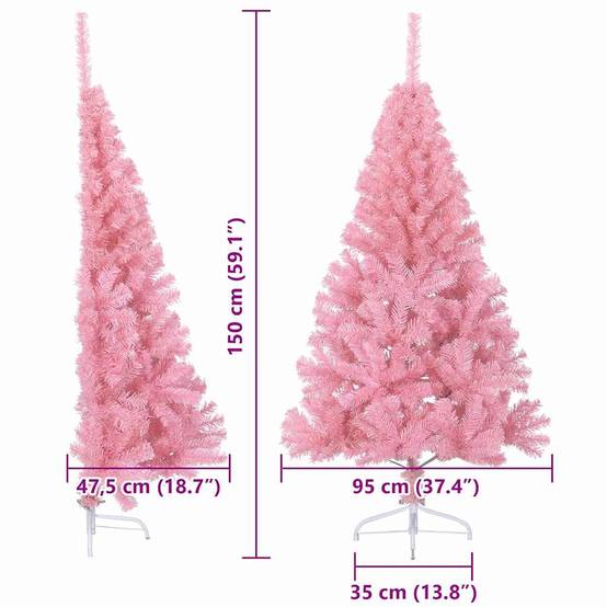 Vidaxl - Sapin de Noël artificiel pré-éclairé Rose 150 cm PVC vidaXL 3397061 - Image 3