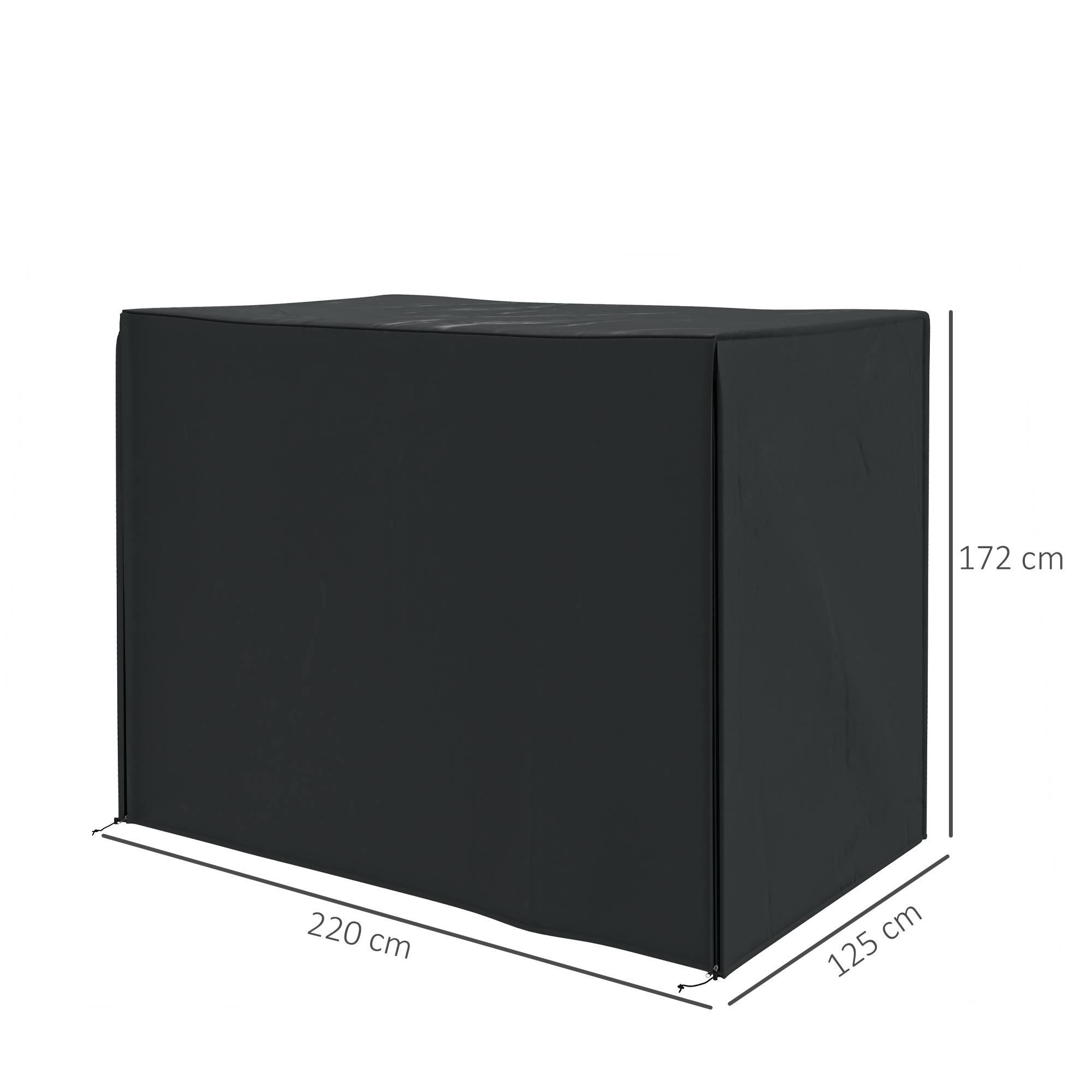 Housse pour balancelle Hollywood 220x125x172 cm, polyester imperméable, protection extérieure résistante noir - Image 5