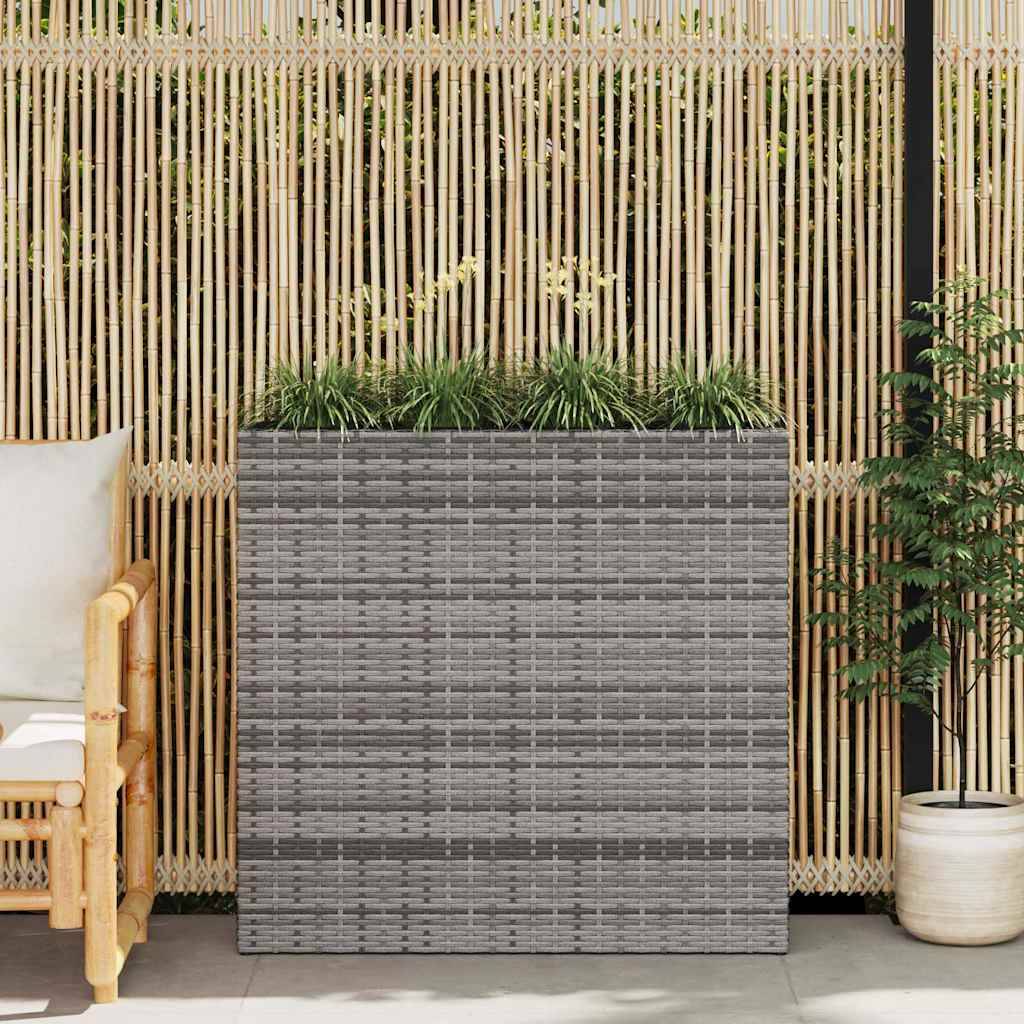 Vidaxl - Lit surélevé de jardin avec 4 pots Résine tressée Blanc vidaXL 45427 - Image 1