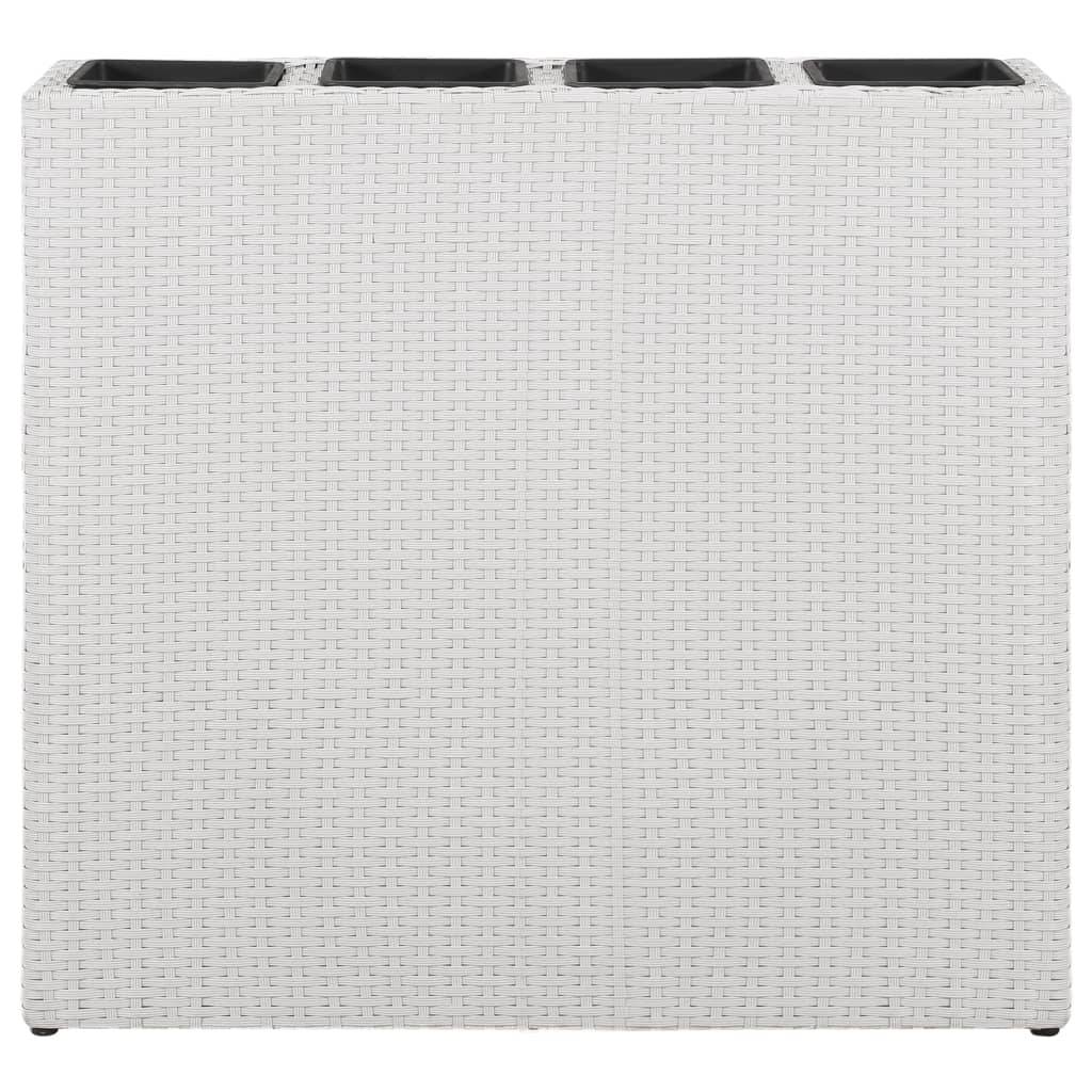 Vidaxl - Lit surélevé de jardin avec 4 pots Résine tressée Blanc vidaXL 45427 - Image 7