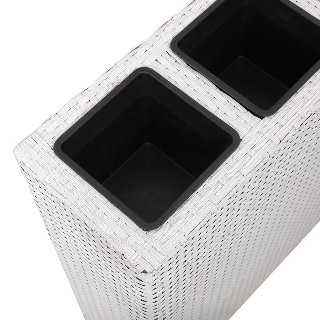 Vidaxl - Lit surélevé de jardin avec 4 pots Résine tressée Blanc vidaXL 45427 - Image 5
