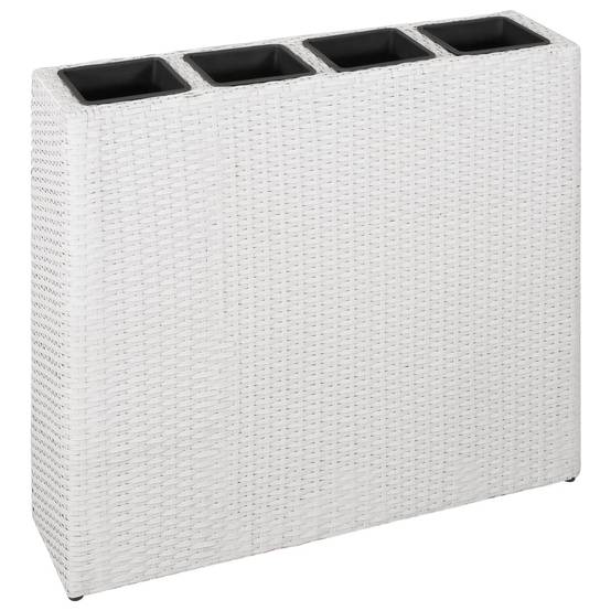 Vidaxl - Lit surélevé de jardin avec 4 pots Résine tressée Blanc vidaXL 45427 - Image 2
