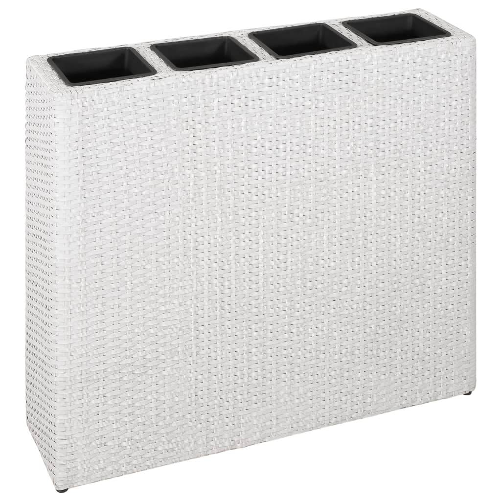 Vidaxl - Lit surélevé de jardin avec 4 pots Résine tressée Blanc vidaXL 45427 - Image 2