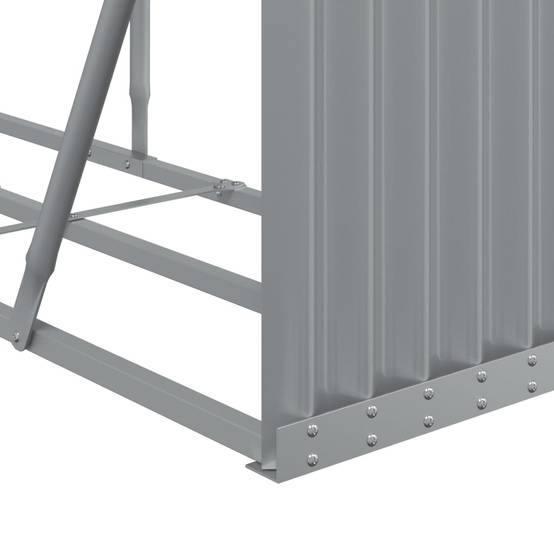 Range-bûches en acier galvanisé pour jardin 180x45x100 cm Gris – ComfortXL Outdoor Living - Image 7