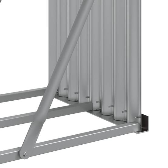 Range-bûches en acier galvanisé pour jardin 180x45x100 cm Gris – ComfortXL Outdoor Living - Image 8