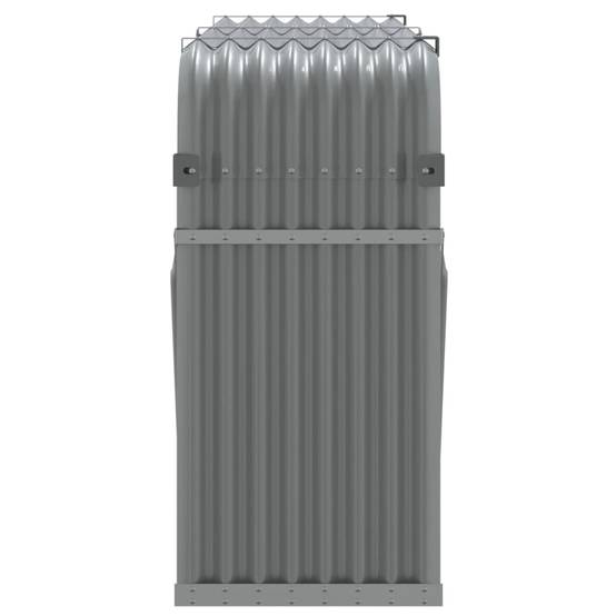 Range-bûches en acier galvanisé pour jardin 180x45x100 cm Gris – ComfortXL Outdoor Living - Image 5