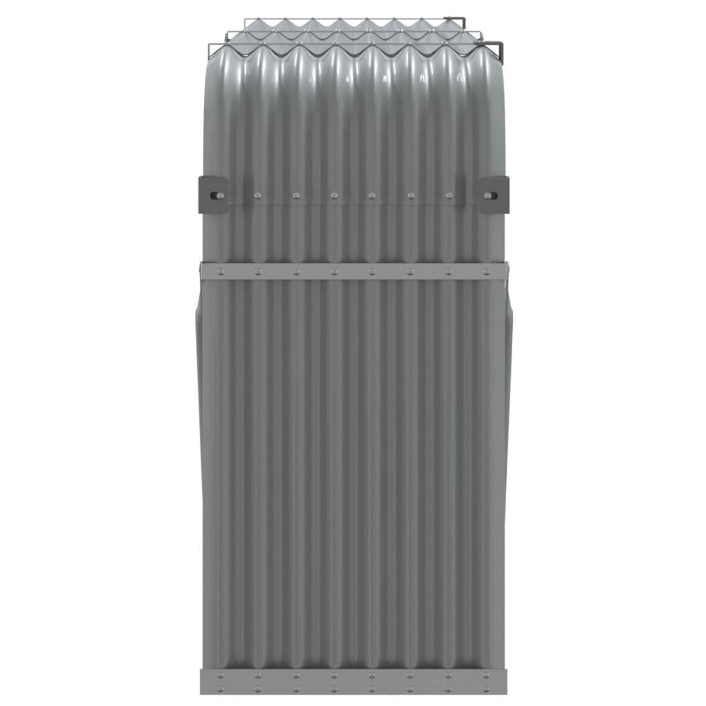 Range-bûches en acier galvanisé pour jardin 180x45x100 cm Gris – ComfortXL Outdoor Living - Image 5