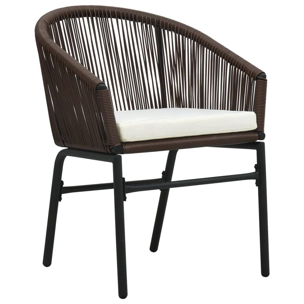 Ensemble Repas 6P 140cm Rotin PVC Coussins Crème Marron – ComfortXL Outdoor Living - Image 4