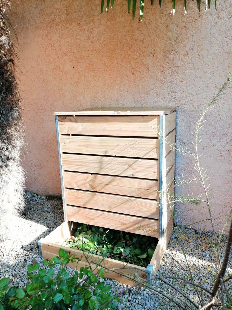 Mon Petit Potager - Composteur en bois Douglas DESIGN à accès direct 356L - 80x 75 x H98 CM - Epaisseur 19mm - mon PETIT POTAGER - Image 5
