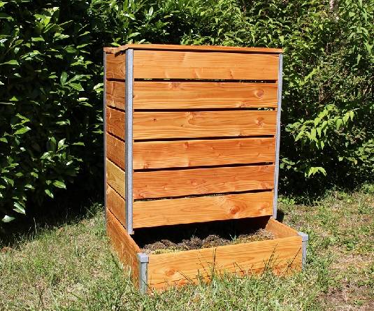 Mon Petit Potager - Composteur en bois Douglas DESIGN à accès direct 356L - 80x 75 x H98 CM - Epaisseur 19mm - mon PETIT POTAGER - Image 3