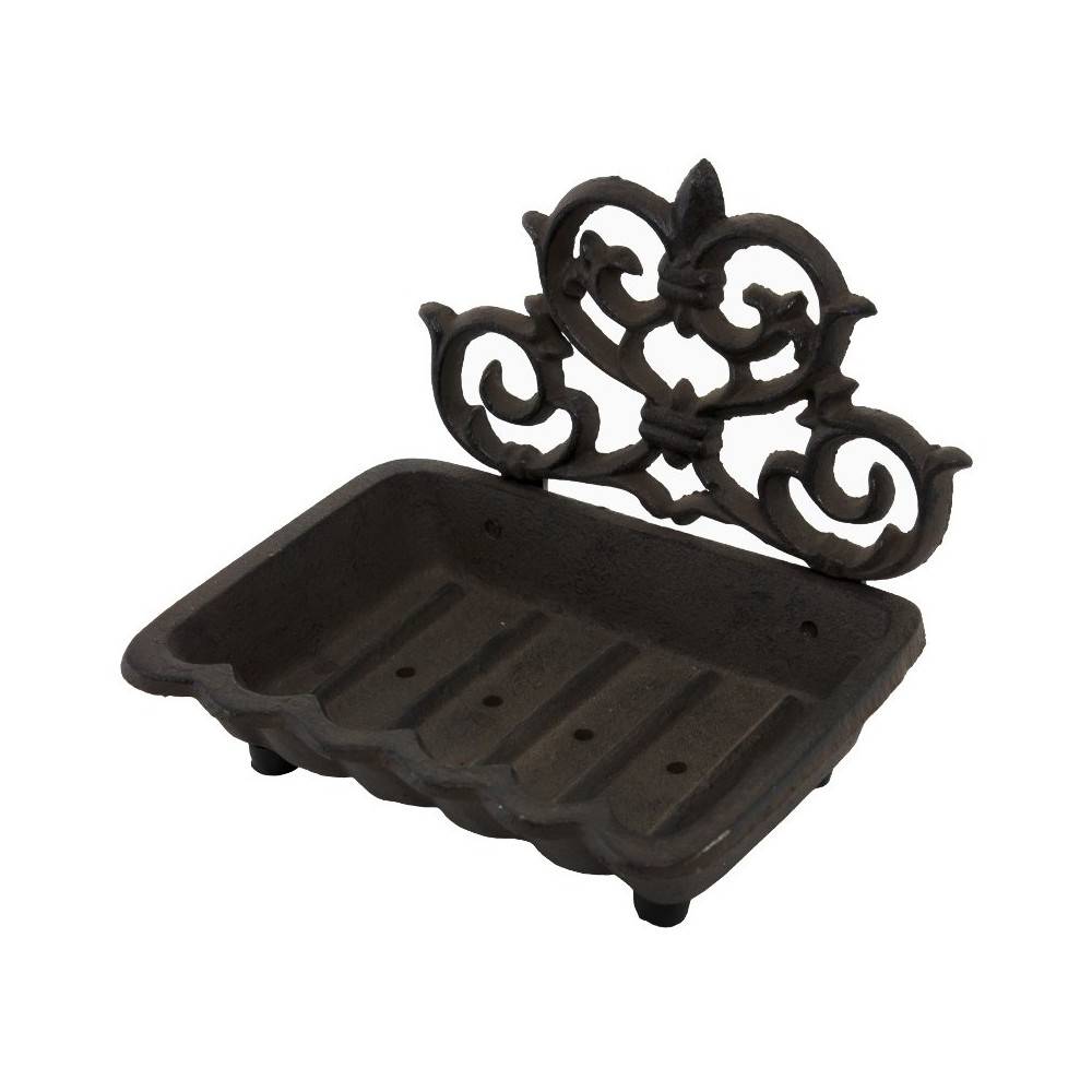 Porte savon en fonte marron 15.5 x 11 cm Chemin de campagne