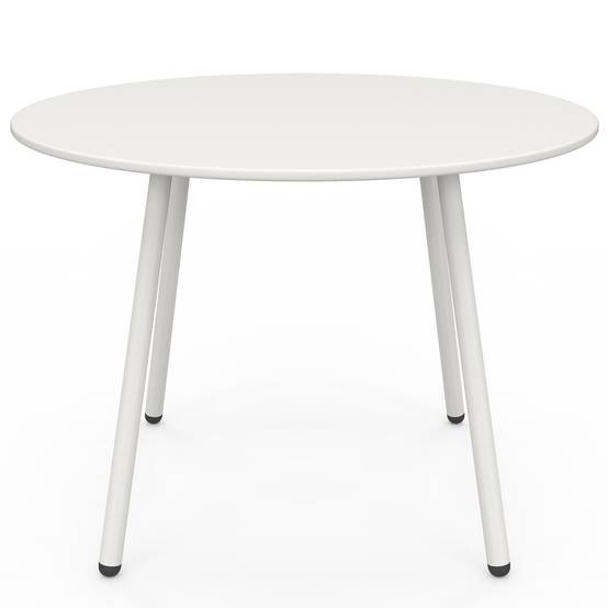IDMARKET - Salon de jardin bas ARONA 4 places en acier blanc et coussins beiges avec canapé, fauteuils et table - Image 4