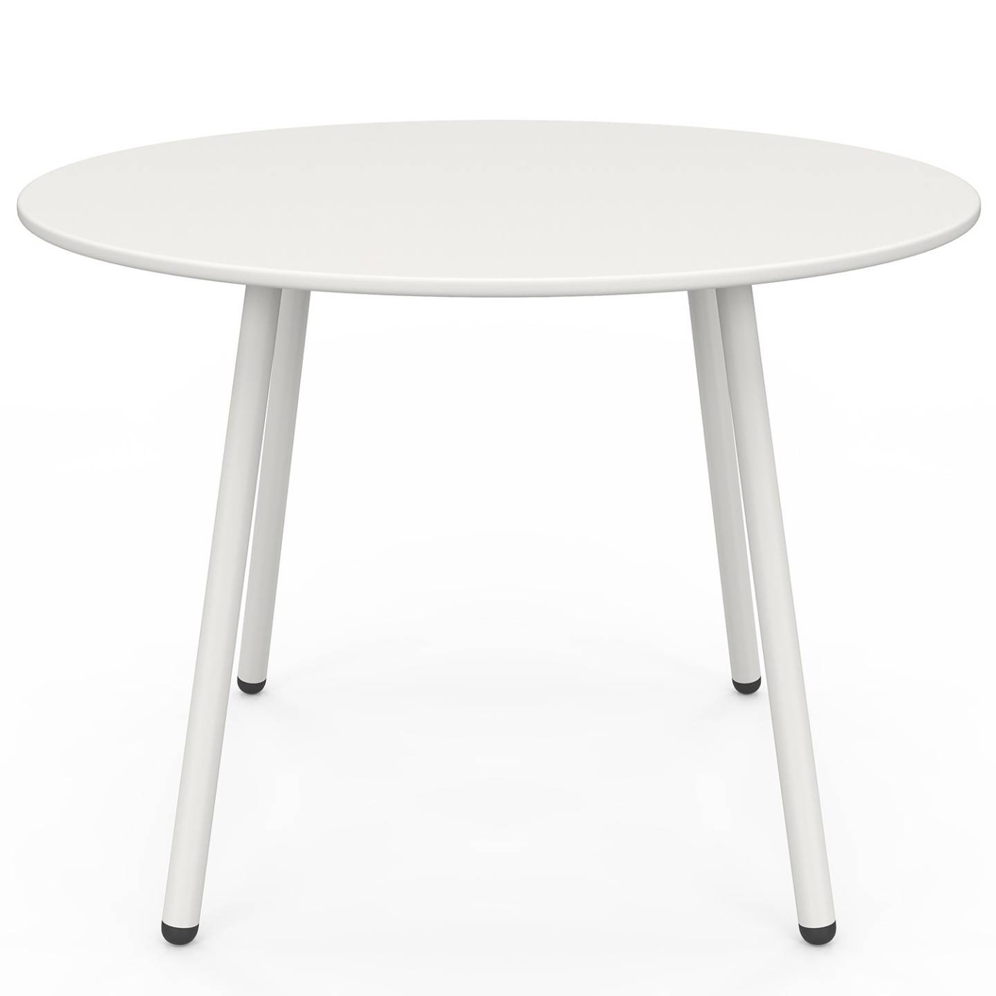 IDMARKET - Salon de jardin bas ARONA 4 places en acier blanc et coussins beiges avec canapé, fauteuils et table - Image 4