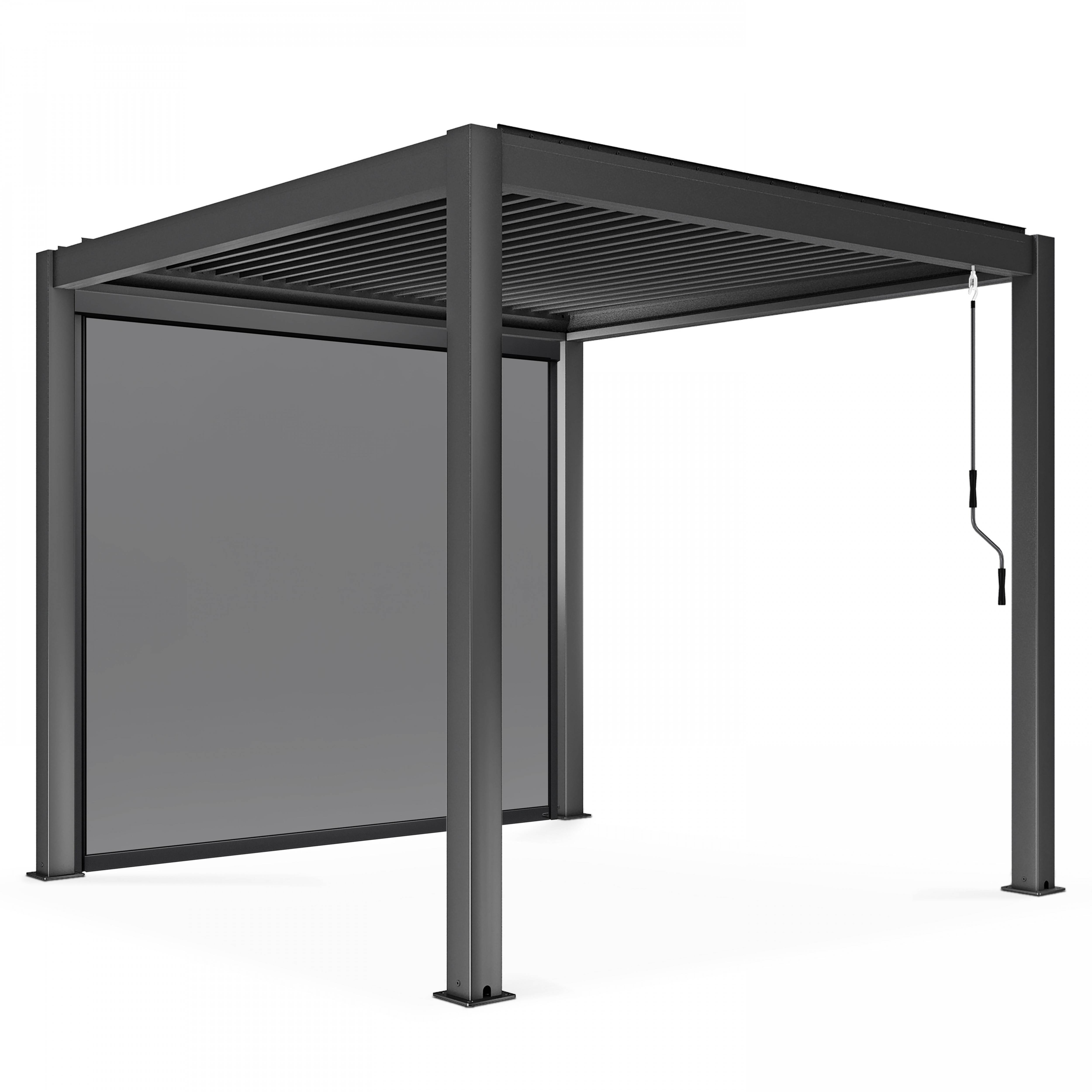 Oviala - Pergola bioclimatique autoportée 3x3m et 1 Store 2,66 X 2,34 m Athenes - Oviala - Image 2