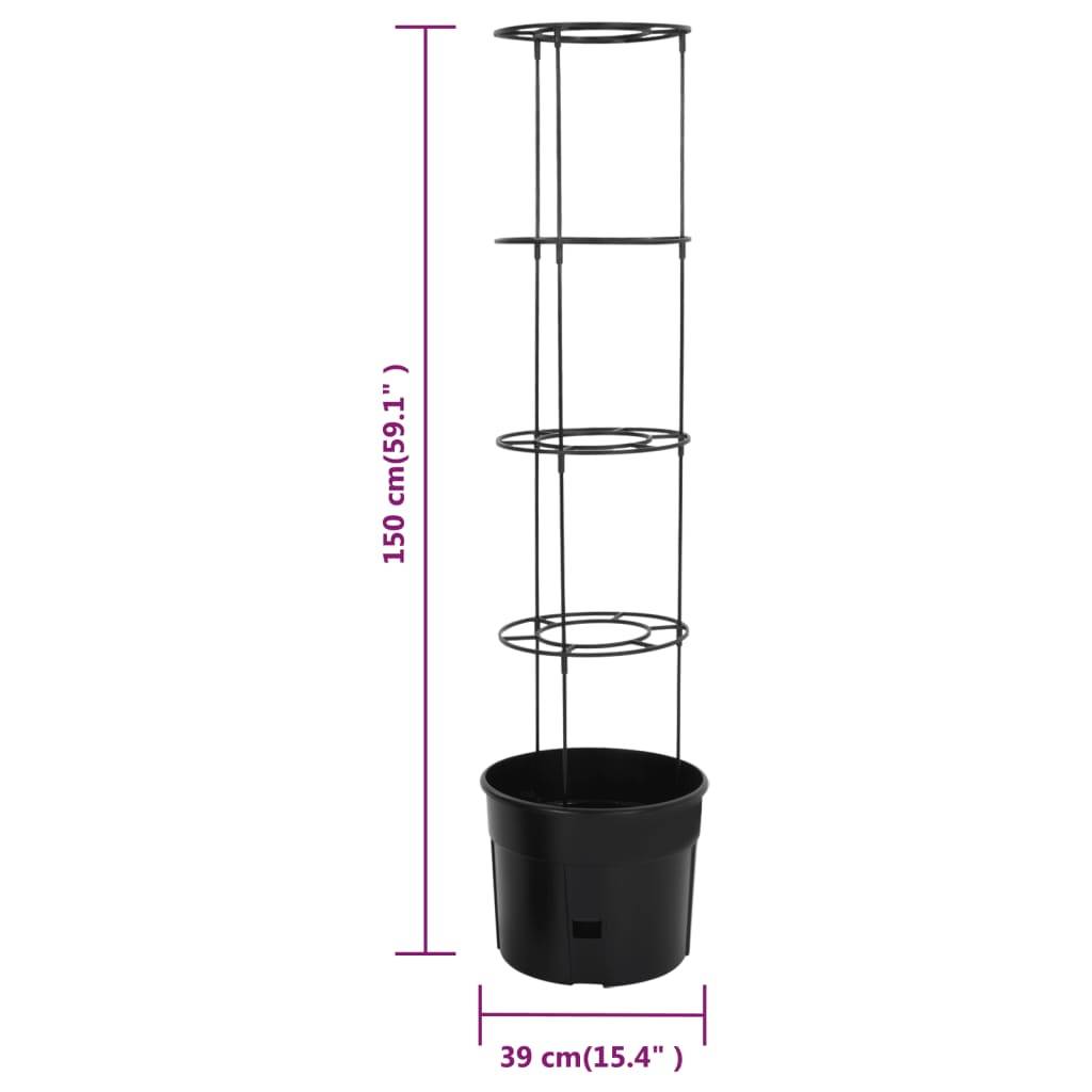 ComfortXL - Jardinière à tomate Polypropylène potager balcon avec tuteur croissance Ø39x150cm anthracite - ComfortXL Outdoor Living - Image 6