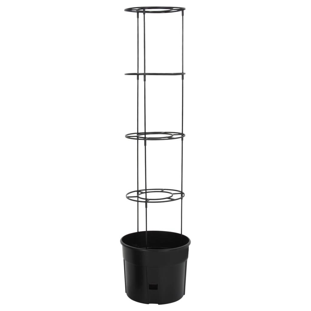 ComfortXL - Jardinière à tomate Polypropylène potager balcon avec tuteur croissance Ø39x150cm anthracite - ComfortXL Outdoor Living - Image 3
