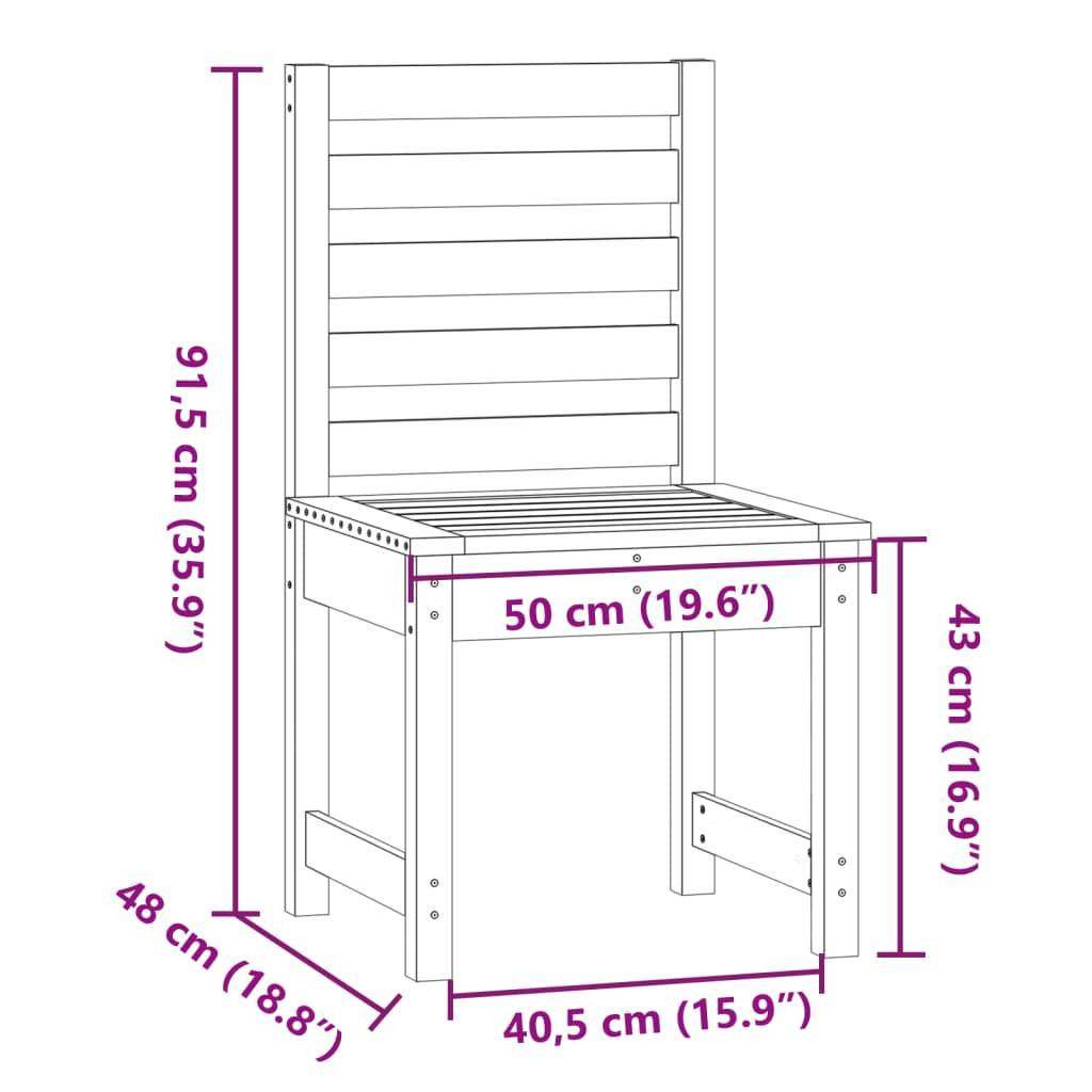 Vidaxl - Chaises de jardin lot de 2 50x48x91,5 cm bois massif de pin vidaXL 824025 - Image 3