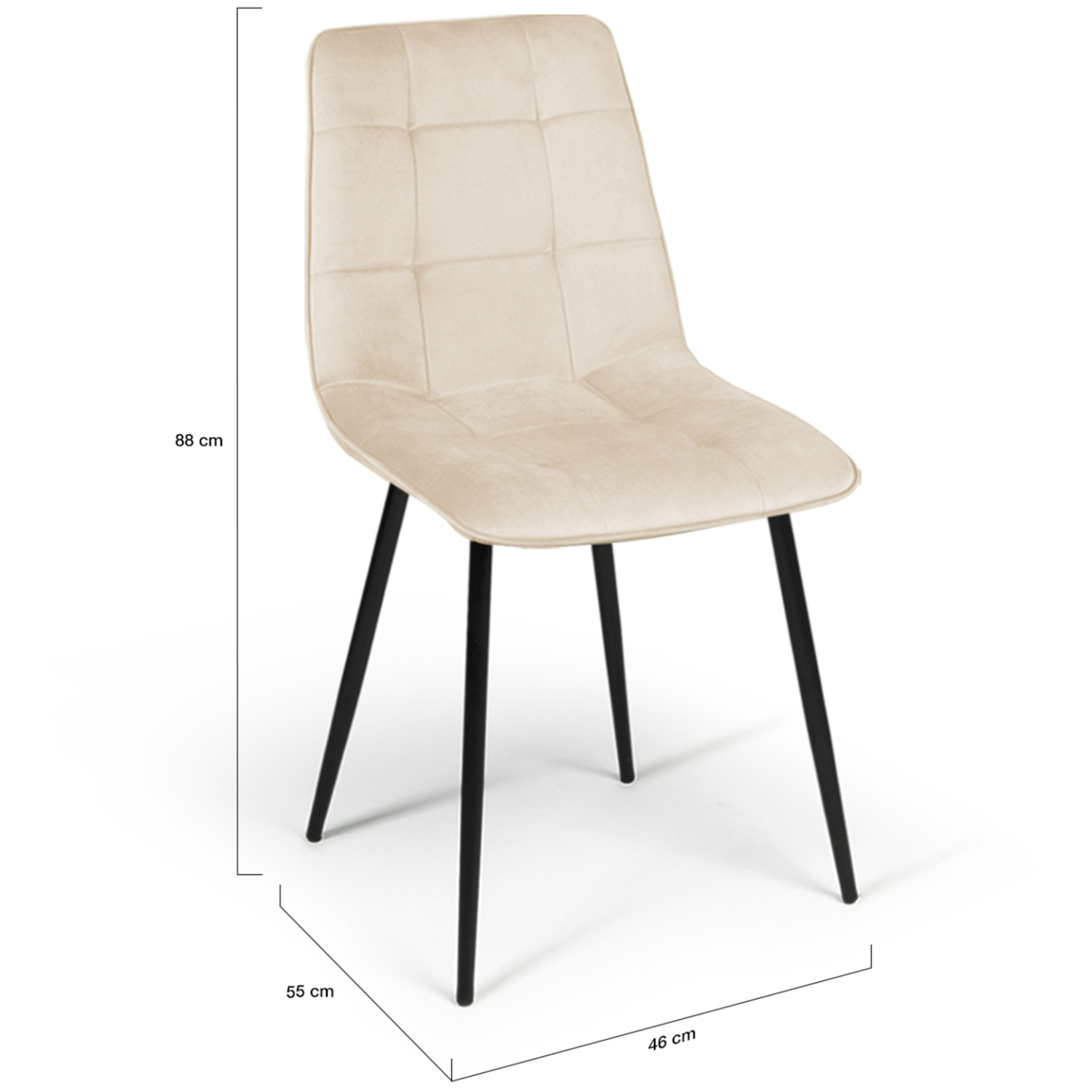 Lot de 6 chaises MILA en velours mix color terracotta x2, gris foncé x2 et beige x2 - Image 5