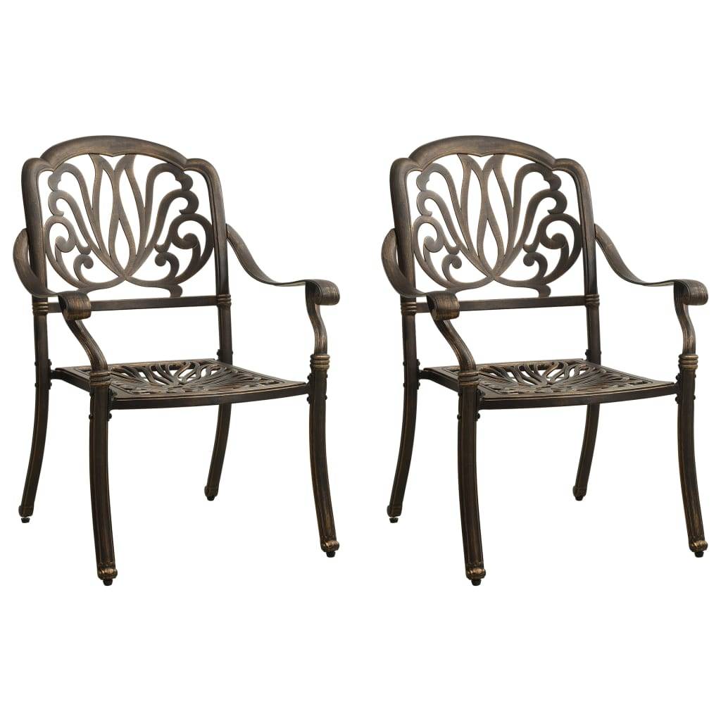 Helloshop26 - Ensemble de bistro jardin meuble extérieur terrasse 3 pièces aluminium coulé bronze - Image 2