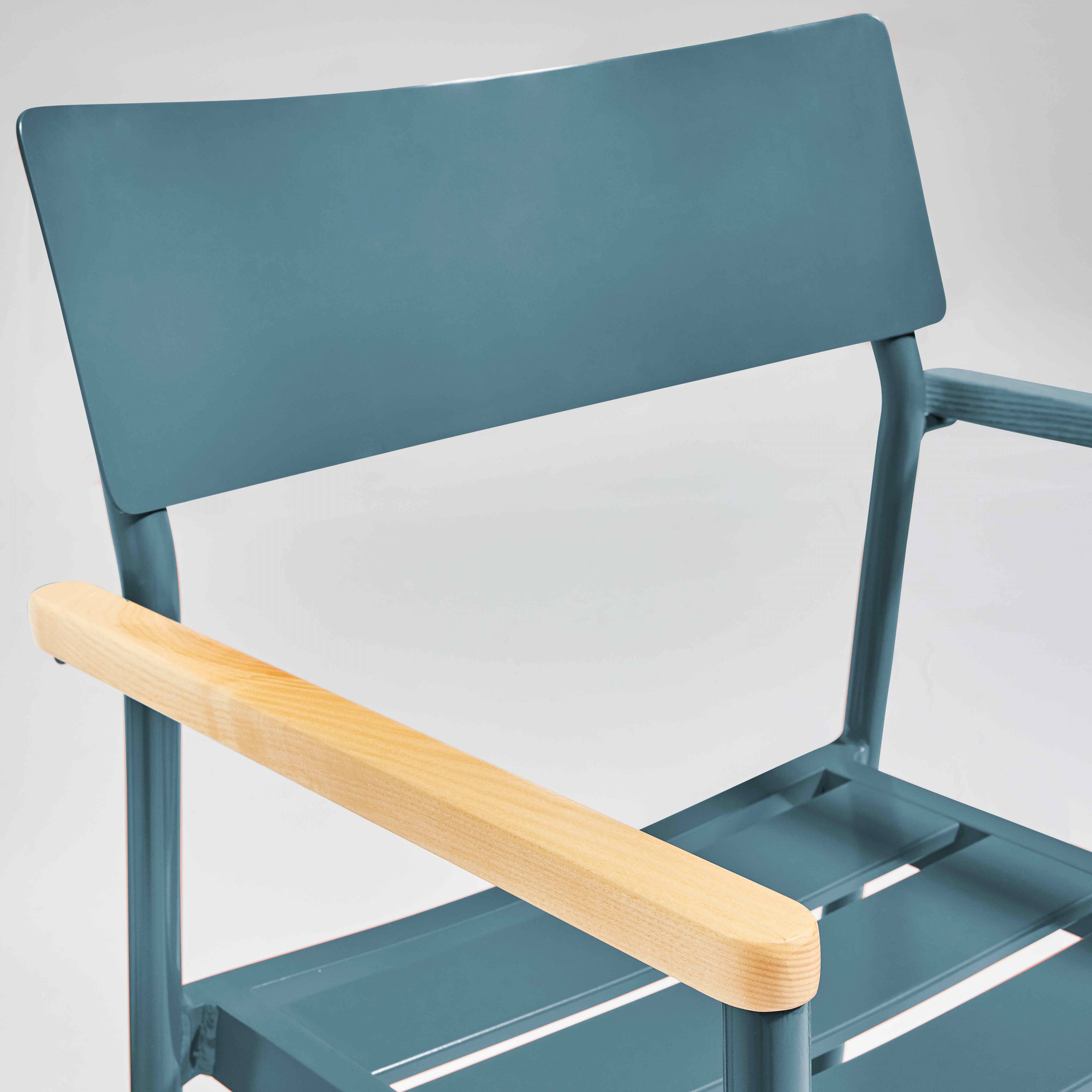 Oviala - Fauteuil de jardin en aluminium et bois bleu canard
 Leeds - Oviala - Image 5