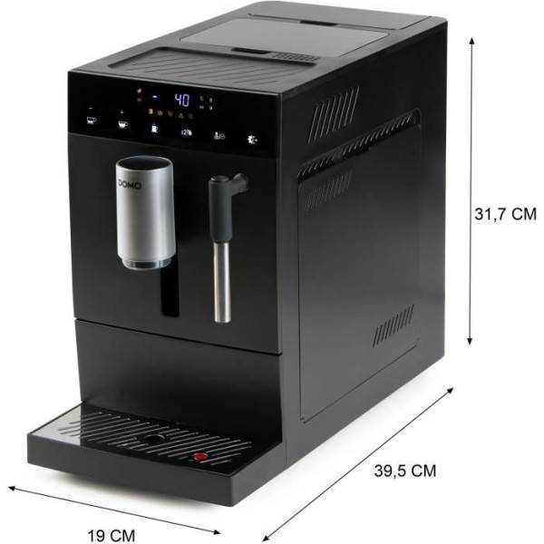 Machine a Cafe  a expresso automatique avec broyeur - DOMO - DO1150K - 1350 W - 19 bar - 125 g café - Noir - Image 3